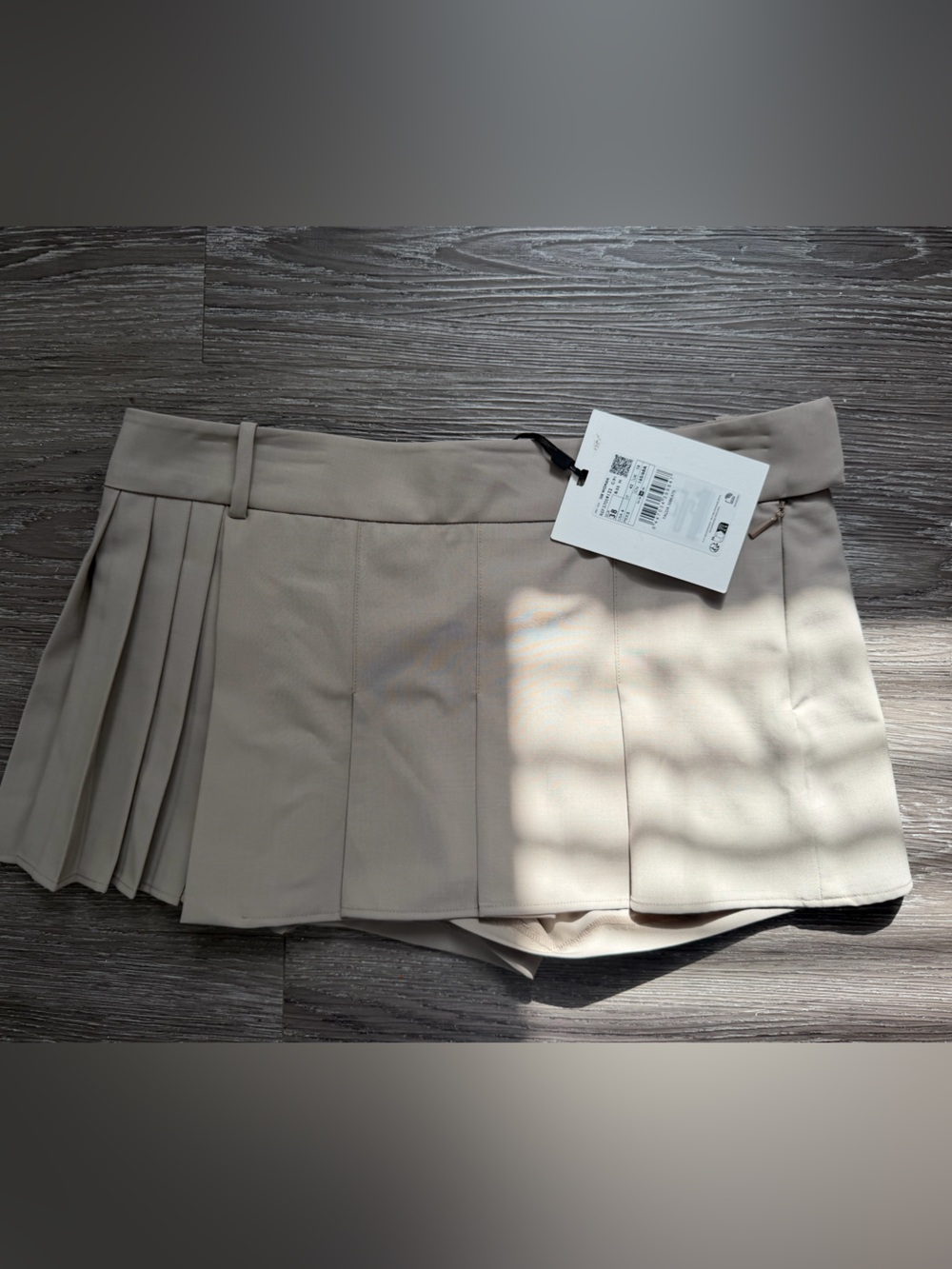 Mango Beige Pleated Mini Skort